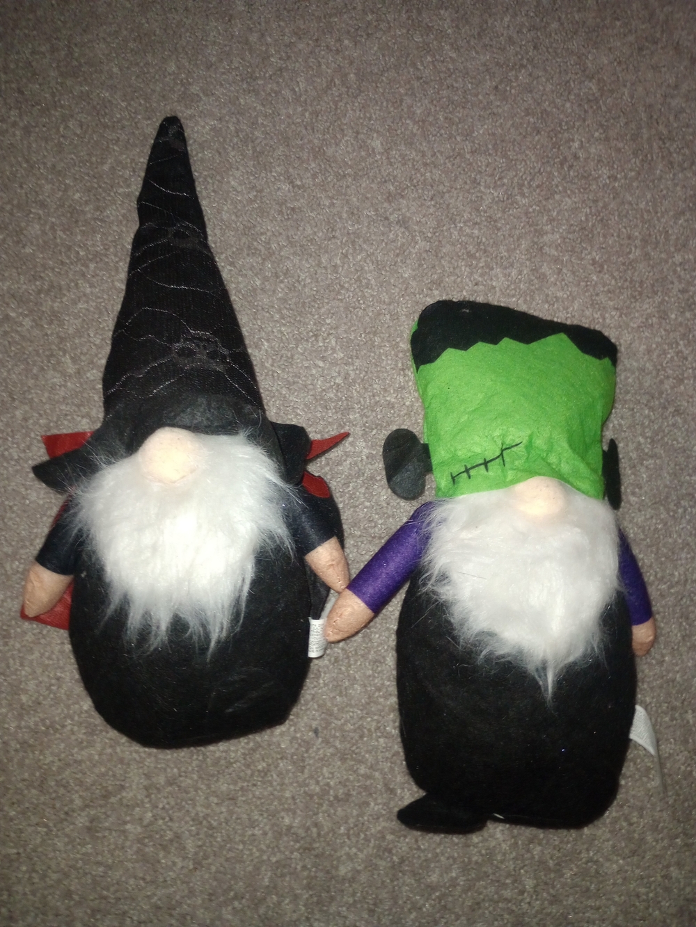 Halloween Witch And Frankenstein Gnome Plush Pair